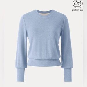 OGL ProWarm Elevated Crewneck Brushed Brami w/ Banded Hem Color Blue small NWT